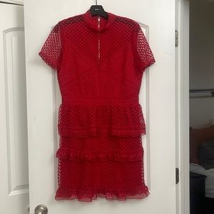 Aqua Red Lace Dress
